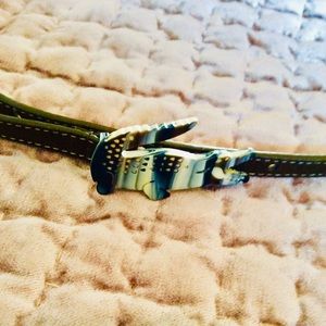 Gorgeous leather and shell Lacoste belt